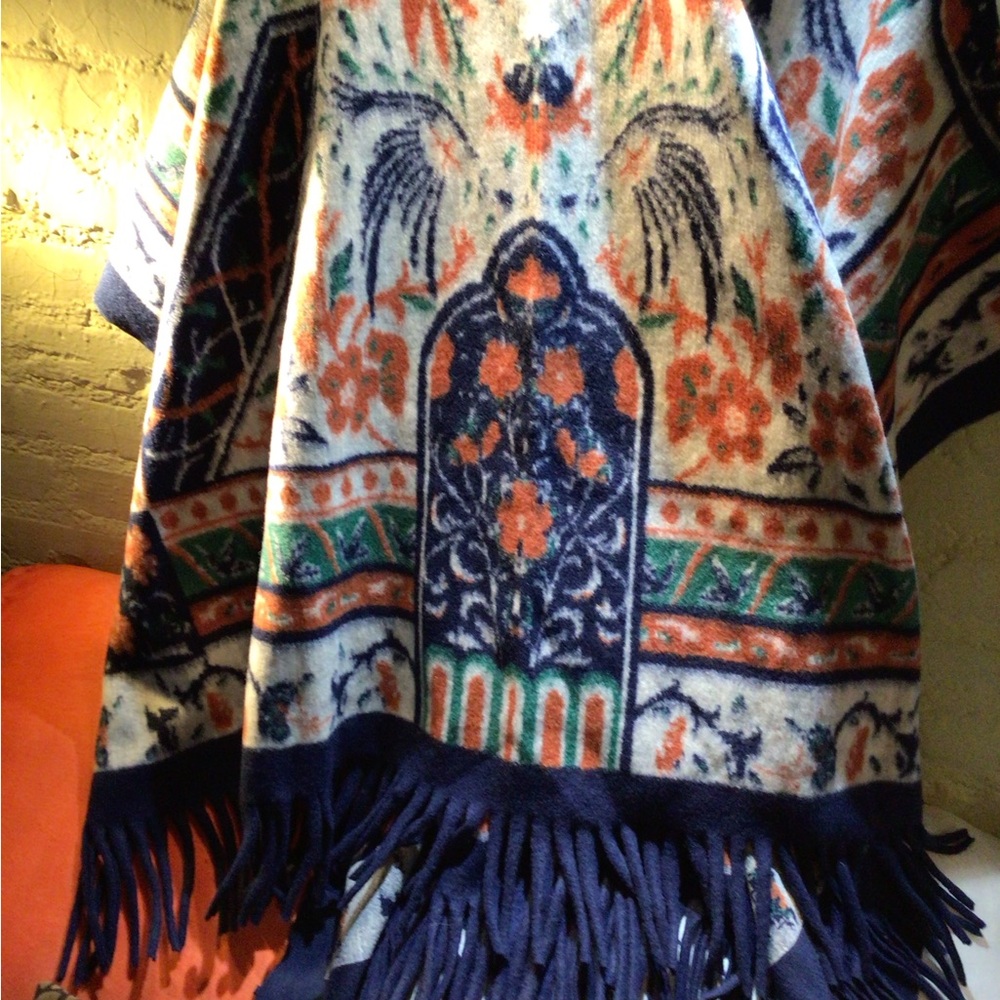 Boho Multicolor Patterned Poncho - Picture 7 of 7